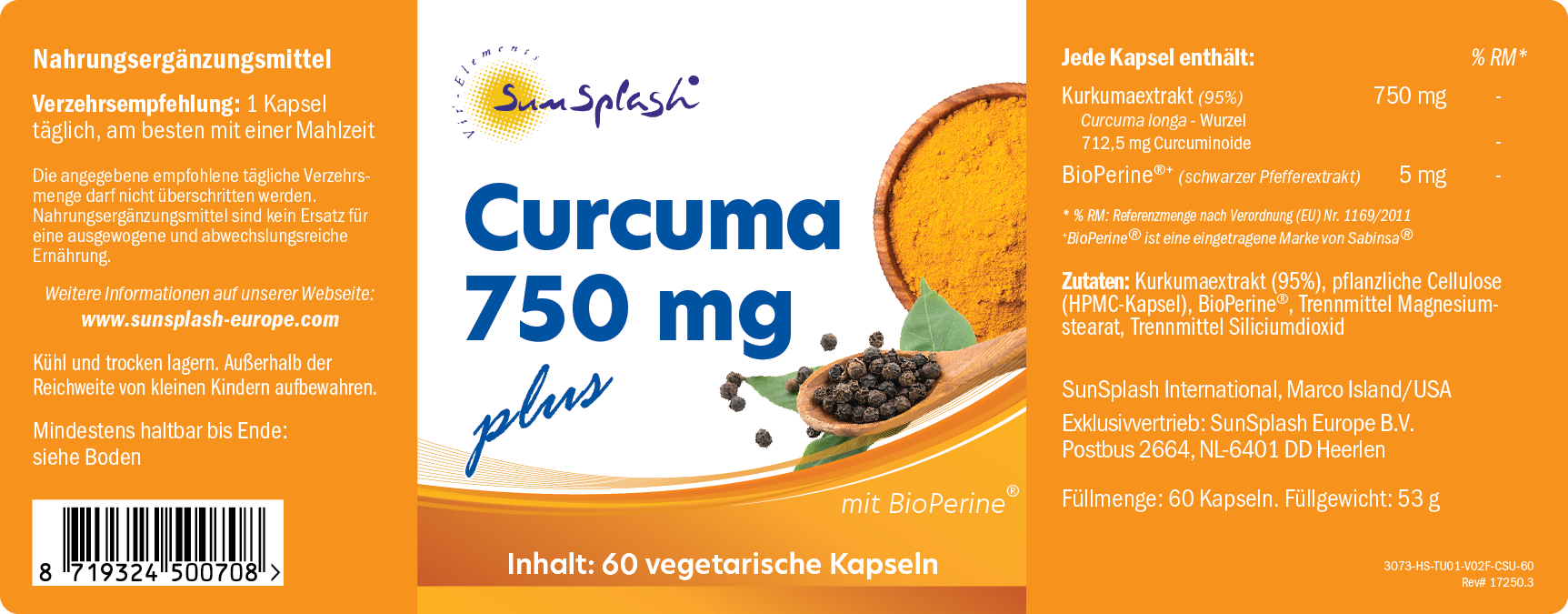 Curcuma 750 mg plus (60 Kaps.)